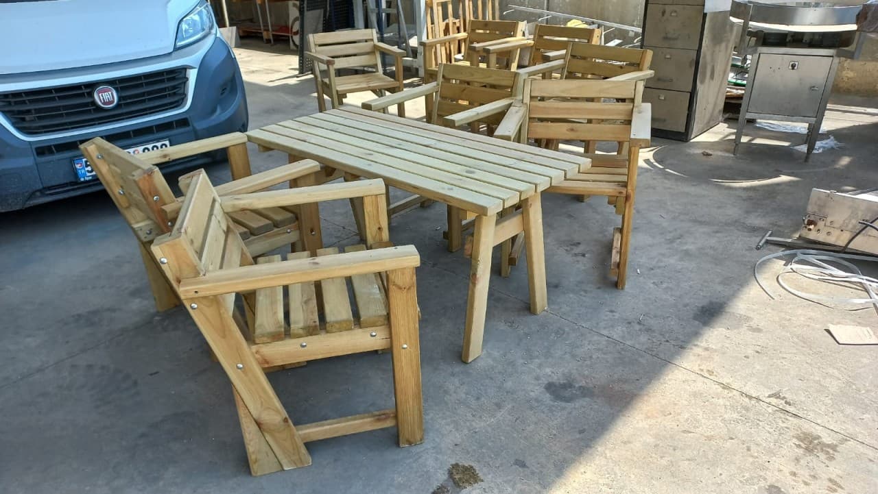 Ahşap Masa & Sandalye Takımı küçük görsel 4