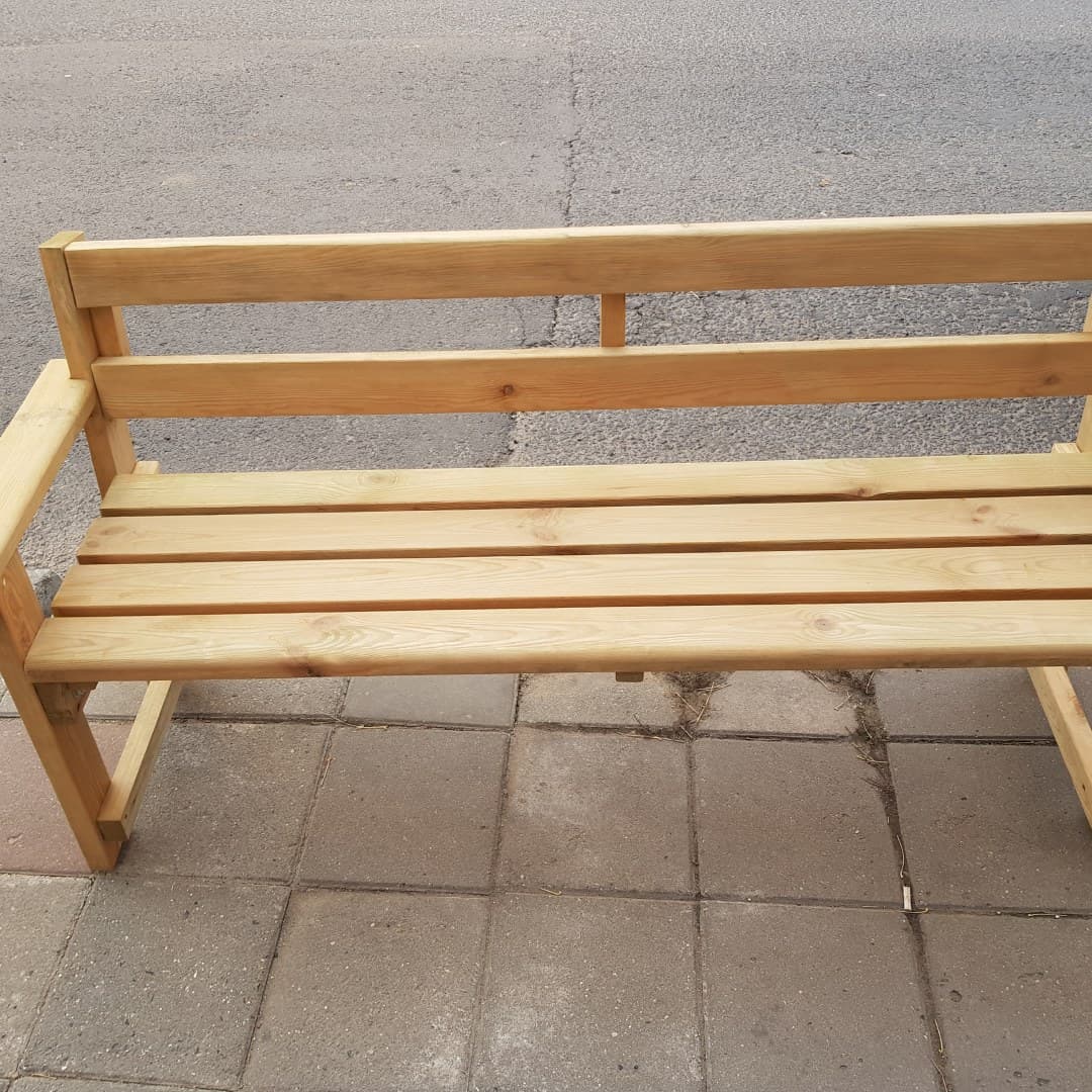 Ahşap Kolçaklı Bank küçük görsel 2