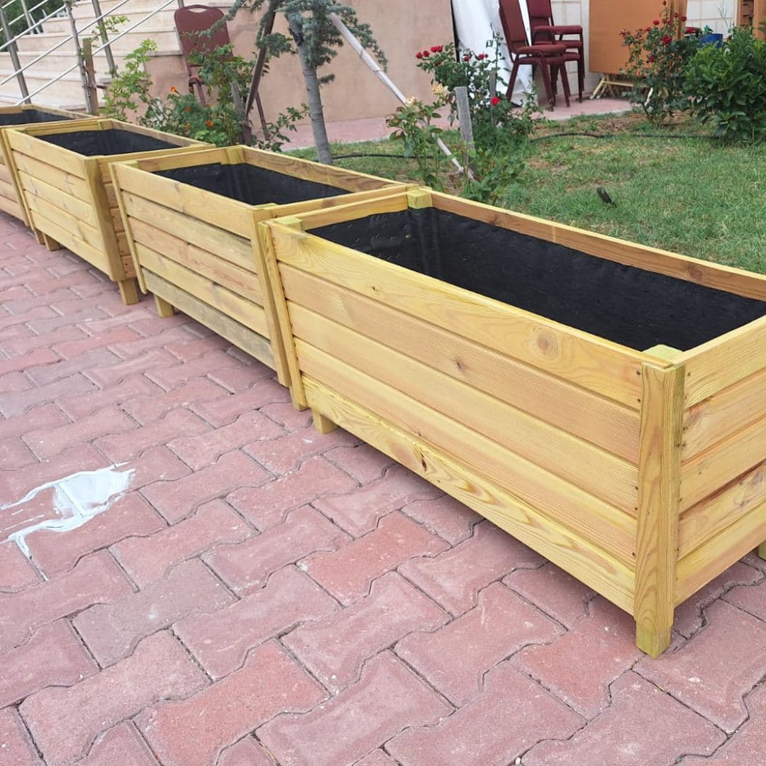 Ahşap Lambiri Saksı küçük görsel 5