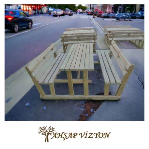 6 Kişilik Sırt Dayamalı Pinik Masası