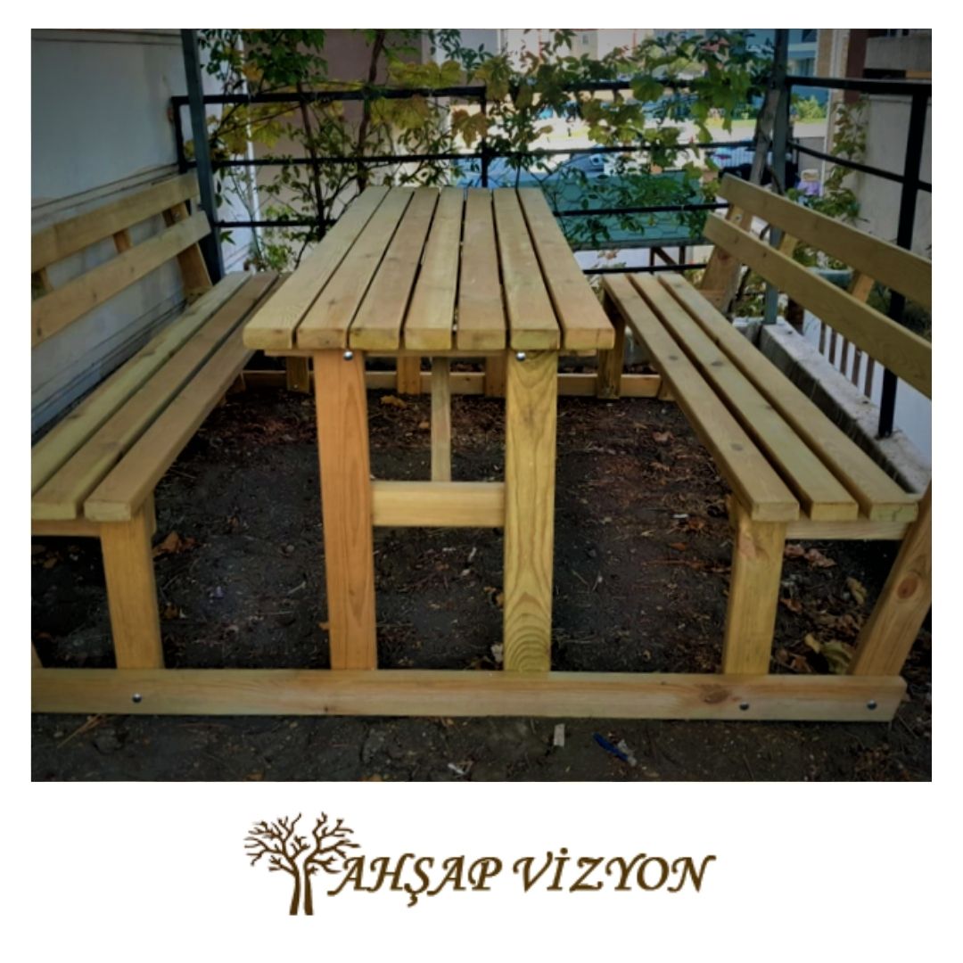 8 Kişilik Sırt Dayamalı Piknik Masası