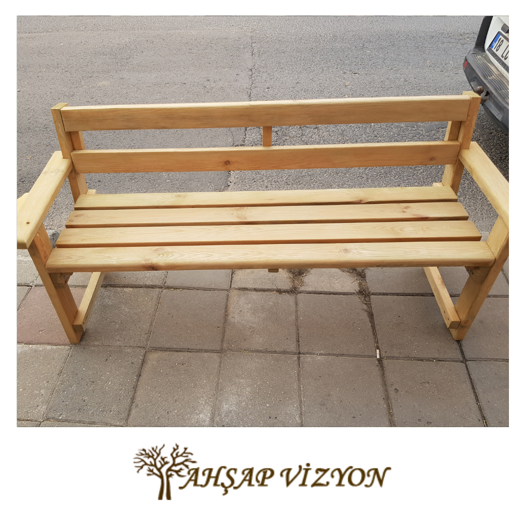 Ahşap Kolçaklı Bank